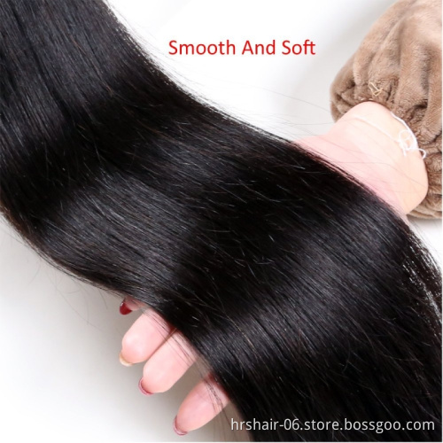 Indian Hair Bundles With Closure Wholesale Cuticle Aligned Raw Hair 100% Unprocessed Mink Virgin Straight Hair